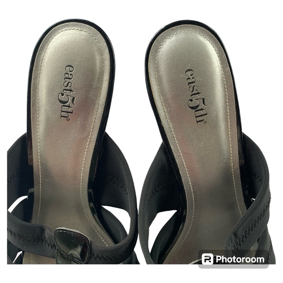 East Fifth Black Slip on Heels SZ 10M - Picture 5 of 13